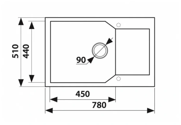 Мойка-Мраморная "KAISER"  5178 Black&White (KMM-5178 BW)